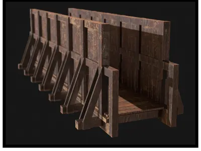 Medieval Bridge Low-poly 3D model