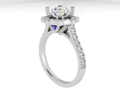 Halo Diamond Ring 3551 3D print model