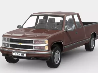 Chevrolet K1500 Extended Cab 1988 Low-poly 3D model