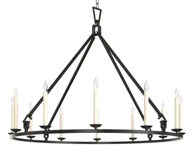19th C English Openwork Round Chandelier 50 inch 3D model
