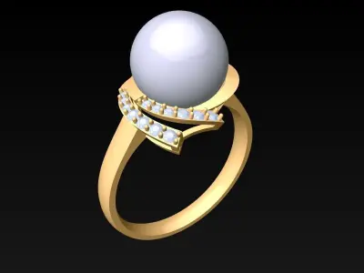 Pearl Ring - Womens Rings  - N719826 3D print model