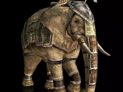 fantasy war elephant Low-poly 3D model