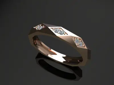 Luxury diamond Ring 3D print model  3D print model