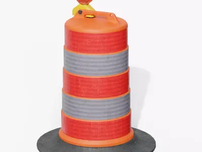 Commander Traffic Drum Low-poly 3D model