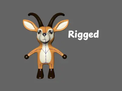 High-Quality 3D Cute Antelope - Animated for Games  Low-poly 3D model