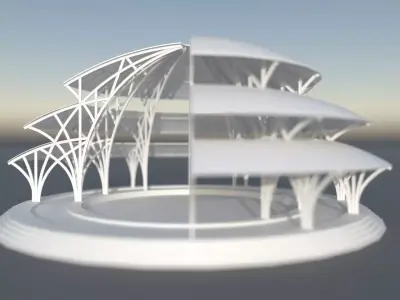 3D Model of Metal Structure Frame MK5 Low-poly 3D model
