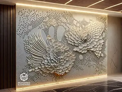 3D Wall Panel STL Model for CNC and 3D Printing 01 3D model