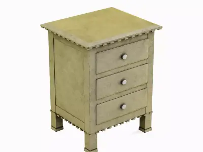 Old Wooden Dresser A 02 Low-poly 3D model
