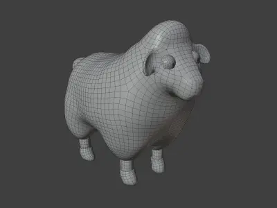 Sheep 3D Model toy Low-poly 3D model