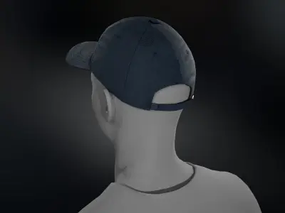 Blue Basketball Hat  Low-poly 3D model