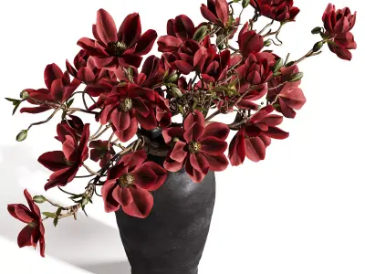  Ikebana Inspired Decorative Magnolia Bouquet 3D model