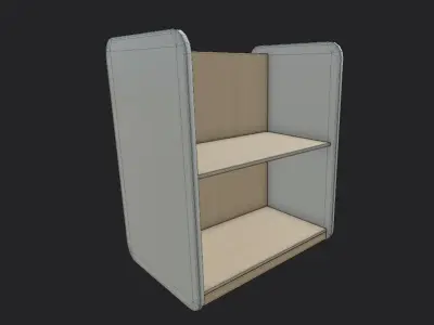 Medium Shelf White Low-poly 3D model