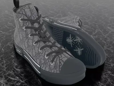 CHRISTIAN DIOR B23 LEAGUE OBLIQUE HIGH 3D SHOES Low-poly 3D model