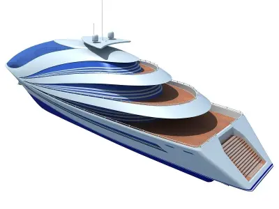 Futuristic Luxury Yacht 3 3D model