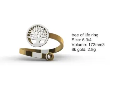 Tree of life ring 3D print model