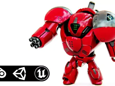 TOY BOT GROOMY B Rigged for Unreal Engine - Unity - MIXAMO  3D model