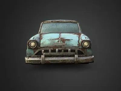 Old Rusty Car Low-poly 3D model purchase