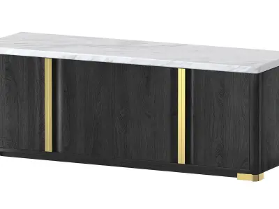 Holly Hunt Oslo Sideboard black walnut wood 3D model