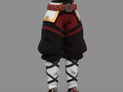 Pantalones oriental Low-poly 3D model