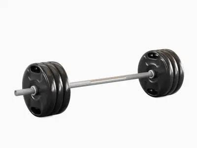Techno Gym Barbell 01 Low-poly 3D model