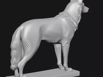 Dog sculpture 3D print model 10