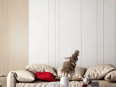 room Modern living style minimalist 3D model