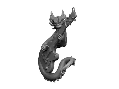 guitar dragon pendant 3D print model