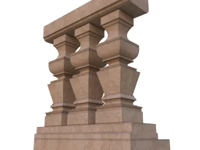 Stone balustrades 01-05 3D Model Collection