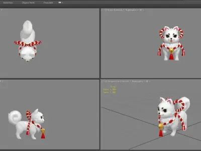 Cartoon white dog Low-poly 3D model