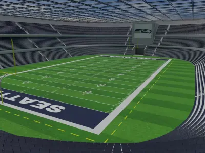 Seattle Seahawks - American Football Stadium Low-poly 3D model
