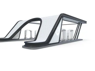 Electric Vehicle Charging Low-poly 3D model