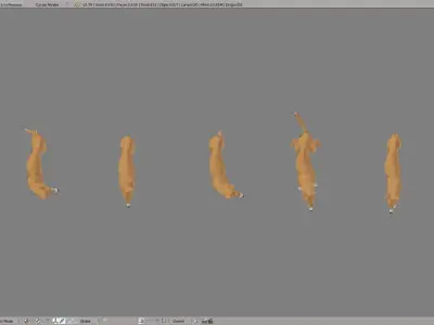 Dingoes orange dog Low-poly 3D model