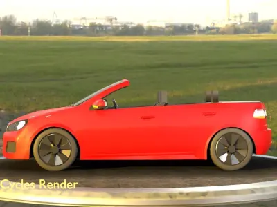 City Car 27 Compact Class Convertible Open Type-C Red Low-poly 3D model