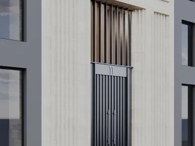 Modern building fasade 8 3D model