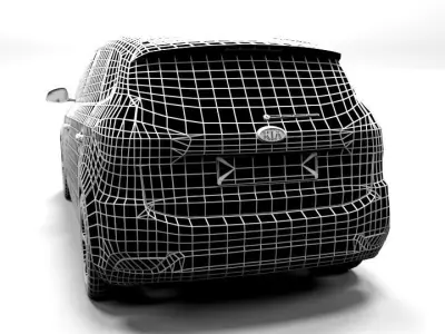 KIA CARENS LOWPOLY Low-poly 3D model