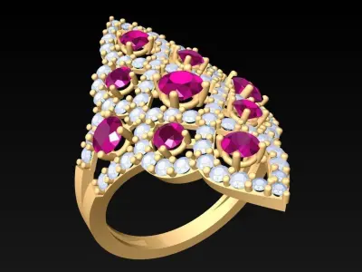 Diamond Ring - Womens Rings - N6509 3D print model