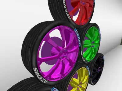 rim racing collada tunning for cars rally y tunnig 3D print model