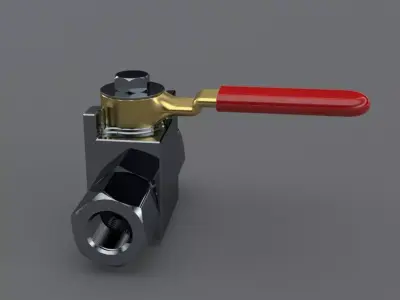 Hydraulic ball valve 10 mm 3D model