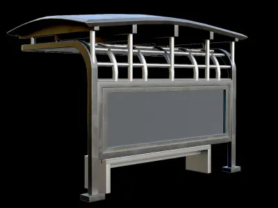 Game Ready Bus Stop 11 Low-poly 3D model