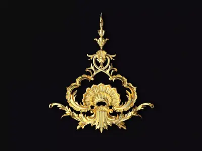 dekor gold ornate ornament 3D model