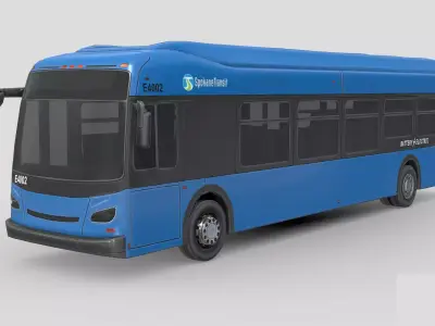 Low Poly Car - New-Flyer-xd40 Low-poly 3D model