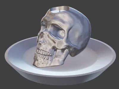 Skull Candle Holder 22mmCandle 3D model