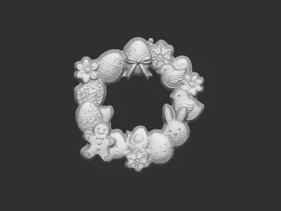 easter eggs wall decor  3D print model