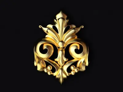 Central decor ornament for furniture 3D model 136