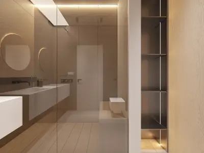 Realistic Interior - 3ds Max Luxury Bathroom 3D model