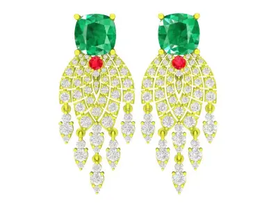 5827 luxury diamond earrings 3D print model