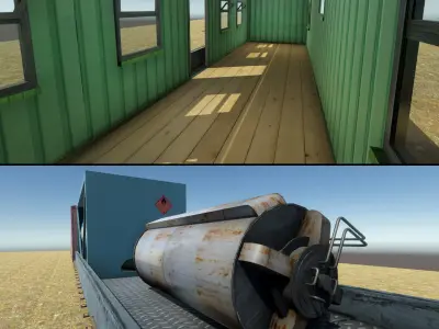 Trains Pack Low-poly 3D model