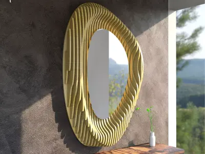 Parametric Mirror-01 DXF laser cutting file 3D model