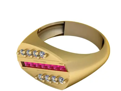 CLASSIC RED RUBY RING 3D PRINTABLE MODEL 3D print model