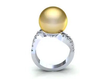 Pear Wedding Ring 372 3D print model